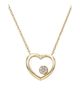 Collier Femme GO Mademoiselle en Plaqué or, coeur et oxydes de zirconium 604105