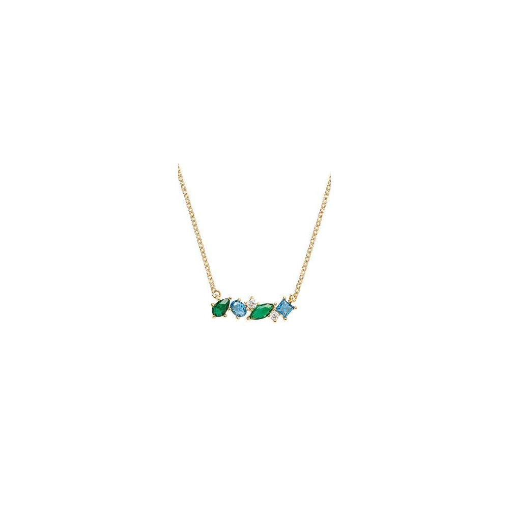 Collier Femme GO Mademoiselle en Plaqué or, oxydes de zirconium multicolores 604109