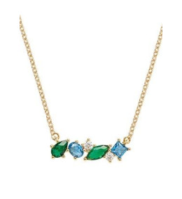Collier Femme GO Mademoiselle en Plaqué or, oxydes de zirconium multicolores 604109