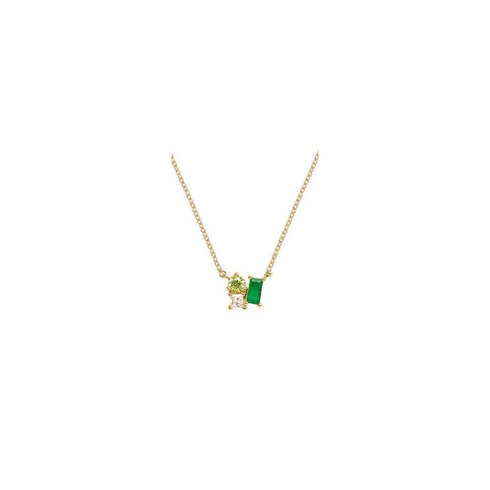 Collier Femme GO Mademoiselle en Plaqué or, oxydes de zirconium multicolores 604111