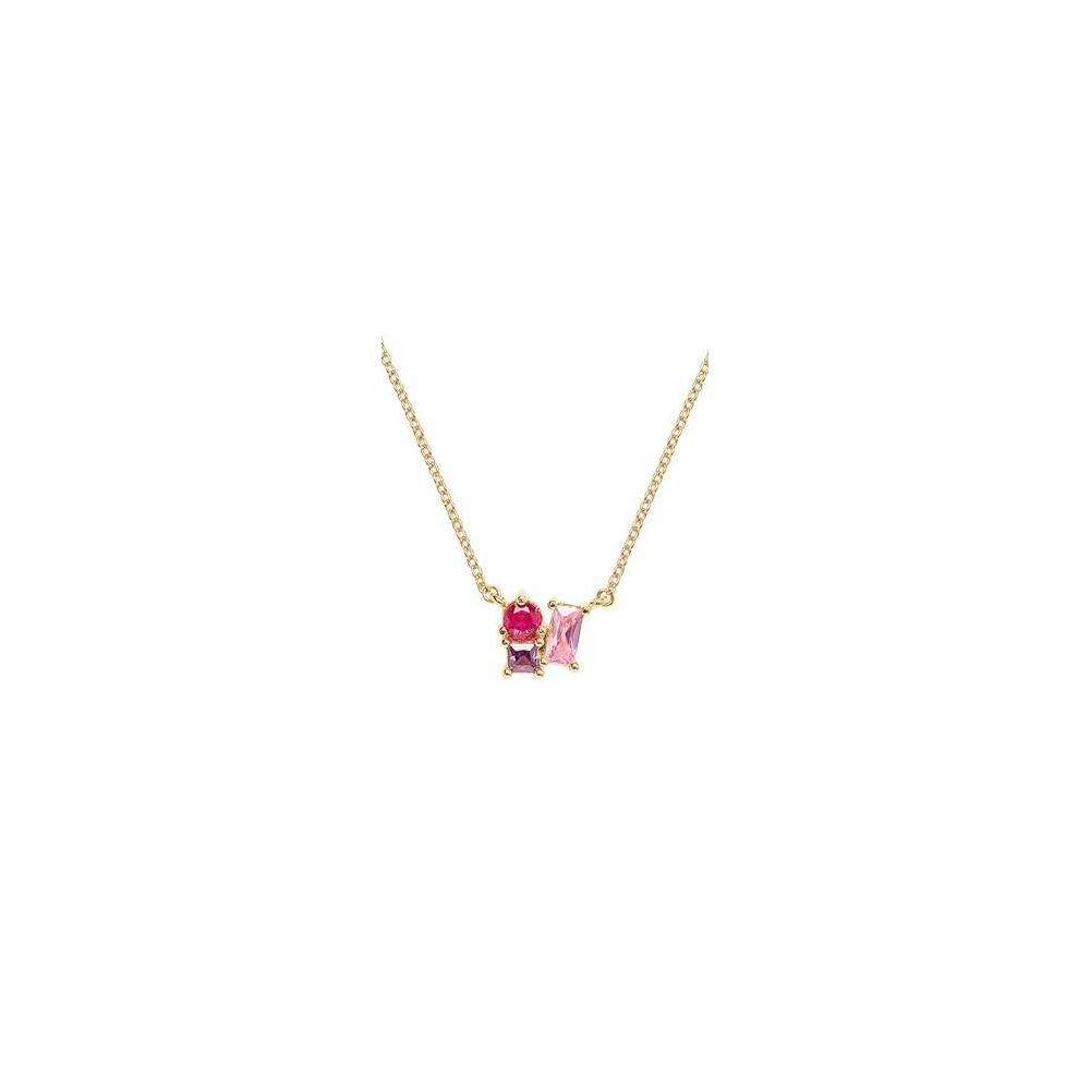 Collier Femme GO Mademoiselle en Plaqué or, oxydes de zirconium multicolores 604112