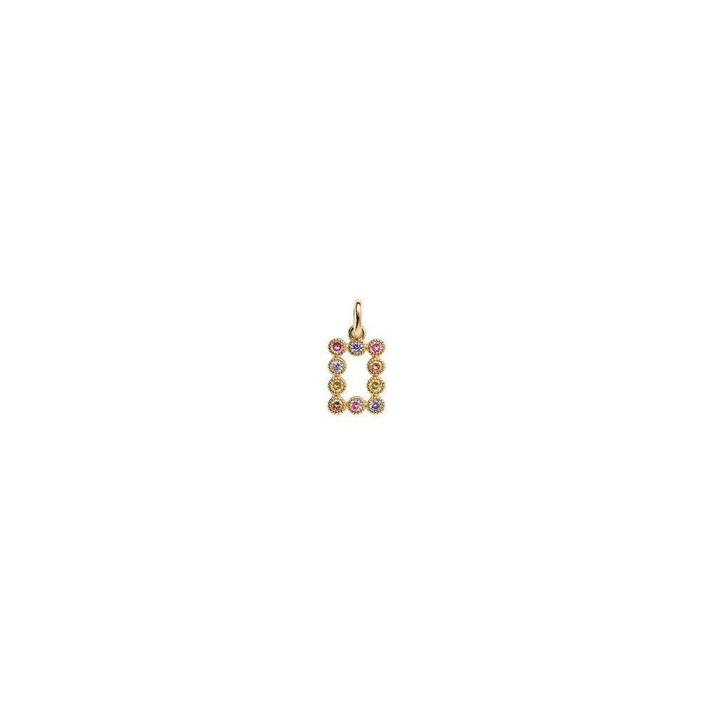 Pendentif Femme GO Mademoiselle en Plaqué or, oxydes de zirconium multicolores 604114