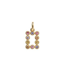 Pendentif Femme GO Mademoiselle en Plaqué or, oxydes de zirconium multicolores 604114