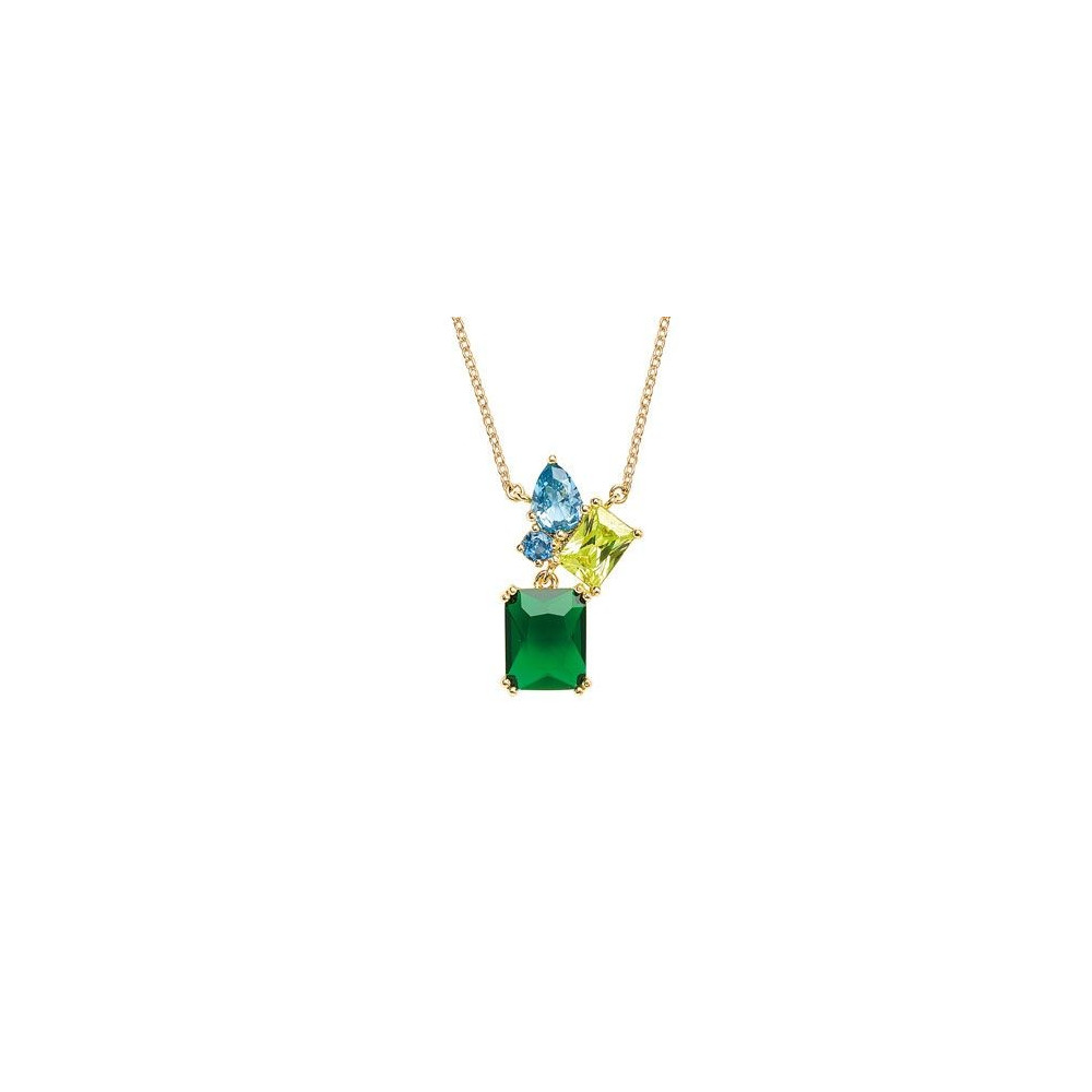 Collier Femme GO Mademoiselle en Plaqué or, oxydes de zirconium multicolores 604115