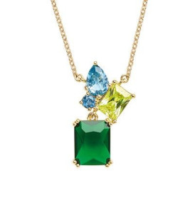 Collier Femme GO Mademoiselle en Plaqué or, oxydes de zirconium multicolores 604115