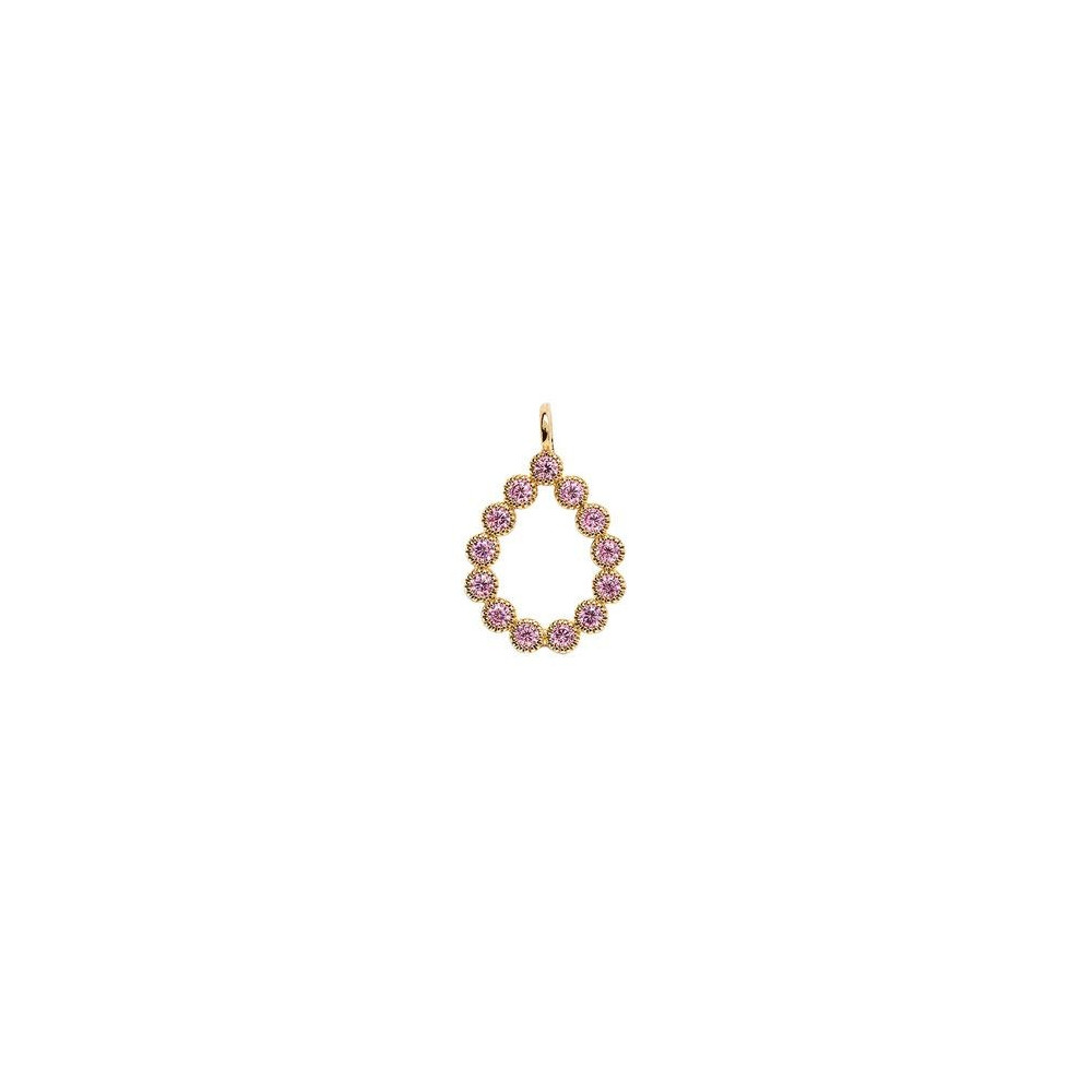 Pendentif Femme GO Mademoiselle en Plaqué or, oxydes de zirconium roses 604118