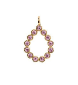 Pendentif Femme GO Mademoiselle en Plaqué or, oxydes de zirconium roses 604118