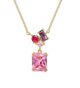 Collier Femme GO Mademoiselle en Plaqué or, oxydes de zirconium multicolores 604119