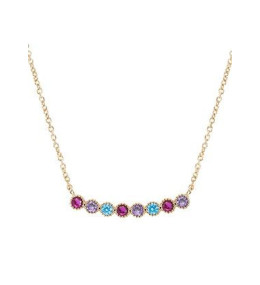 Collier Femme GO Mademoiselle en Plaqué or, oxydes de zirconium multicolores 604121