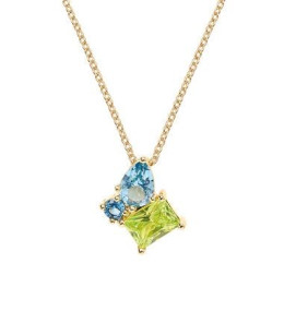 Collier Femme GO Mademoiselle en Plaqué or, oxydes de zirconium multicolores 604122