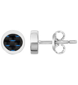 Boucles d'oreilles acier et carbone bleu Phebus Legend 87-0057