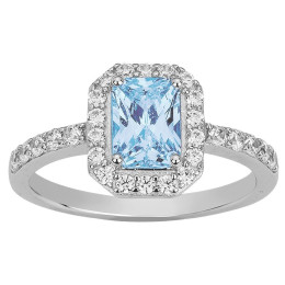 La Bague argent 925/1000, 1 spinelle bleue et 28 oxydes de zirconium by Stauffer
