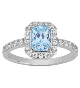 La Bague argent 925/1000, 1 spinelle bleue et 28 oxydes de zirconium by Stauffer