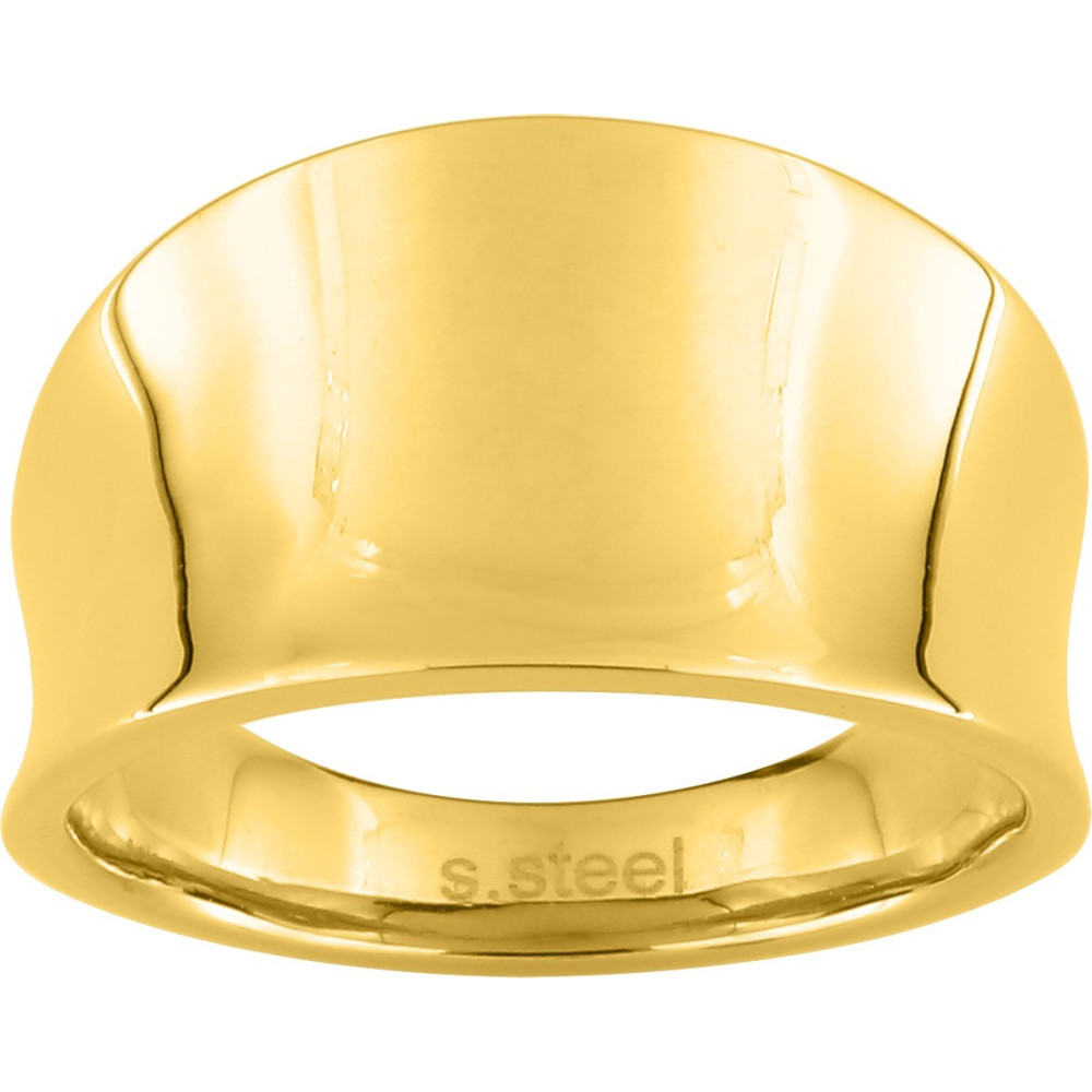 La Bague acier doré jaune, forme incurvée, largeur 13 mm by Stauffer La Bague acier doré jaune, forme incurvée, largeur 13 mm by Stauffer