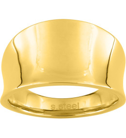 La Bague acier doré jaune, forme incurvée, largeur 13 mm by Stauffer