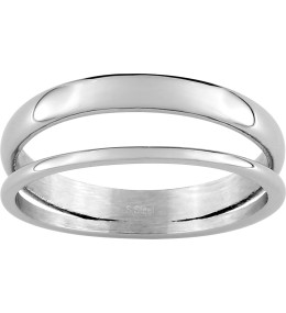 La Bague acier double anneaux, largeur 5 mm by Stauffer