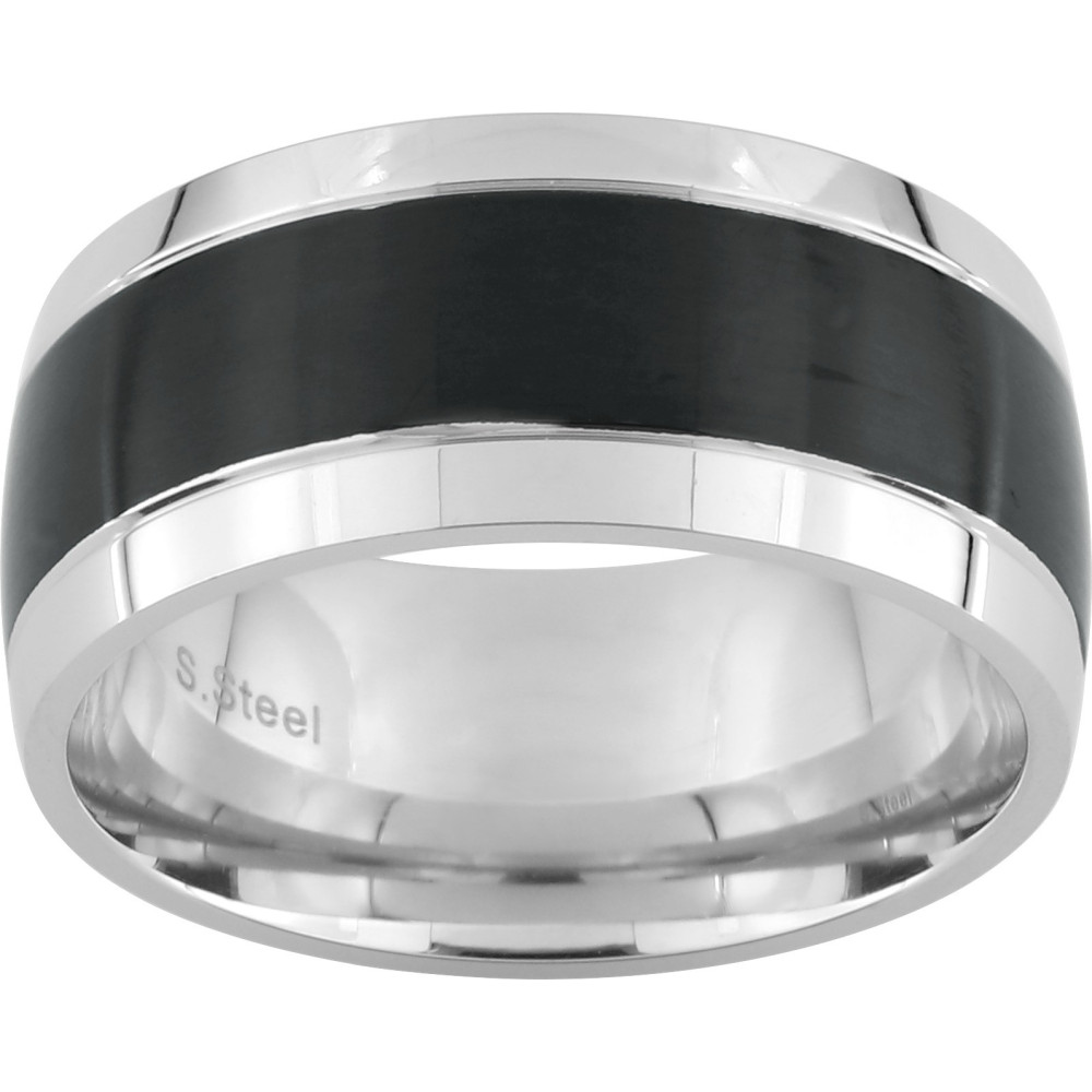 La Bague acier bicolore, largeur 10 mm by Stauffer