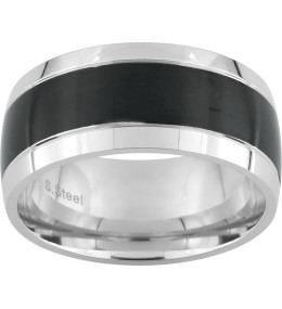 La Bague acier bicolore, largeur 10 mm by Stauffer
