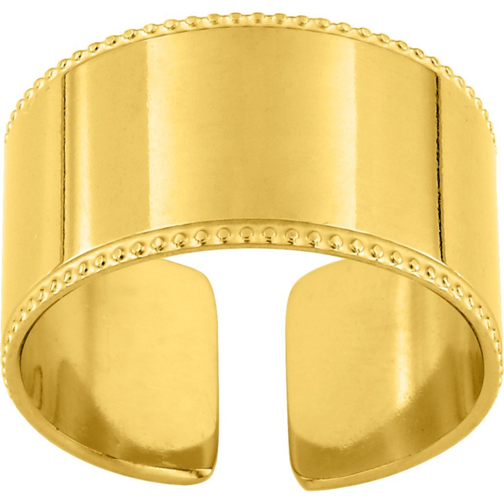 La Bague acier doré jaune, bords perlées by Stauffer La Bague acier doré jaune, bords perlées by Stauffer