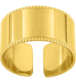 La Bague acier doré jaune, bords perlées by Stauffer