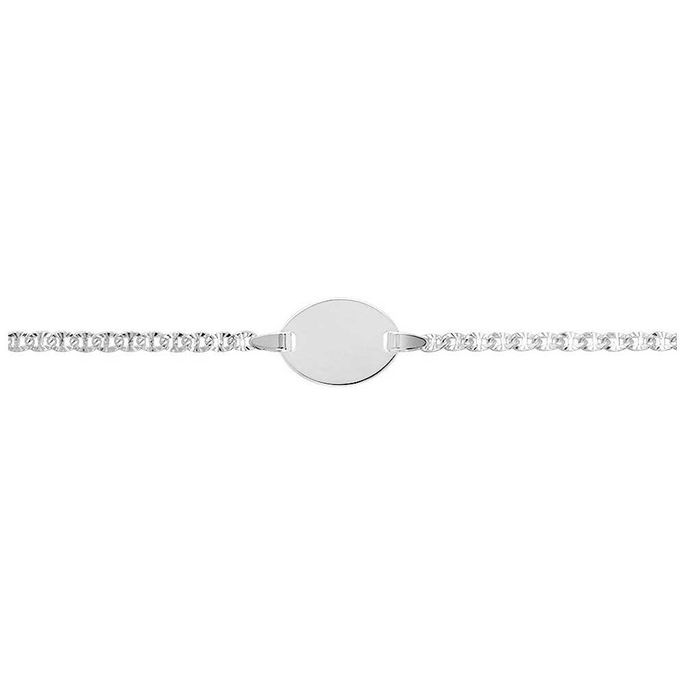 La Gourmette bébé argent 925/1000, marine battues striées by Stauffer