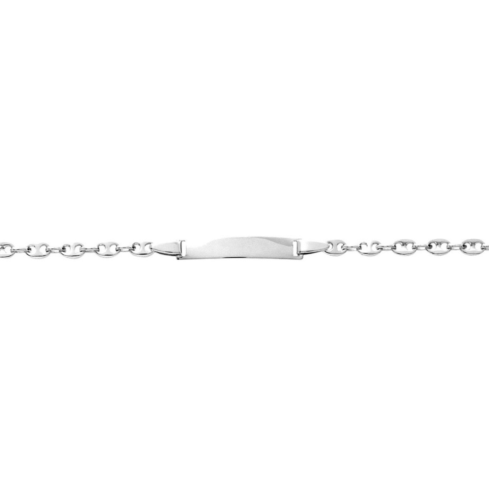 La Gourmette bébé argent 925/1000, mailles grain de café by Stauffer