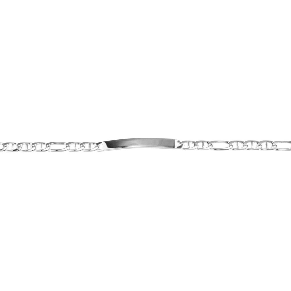 Le Bracelet Gourmette argent 925/1000, marine battue, by Stauffer