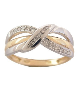 La Bague or bicolore 750/1000, diamants 0,14 carat, taille brillant by Stauffer
