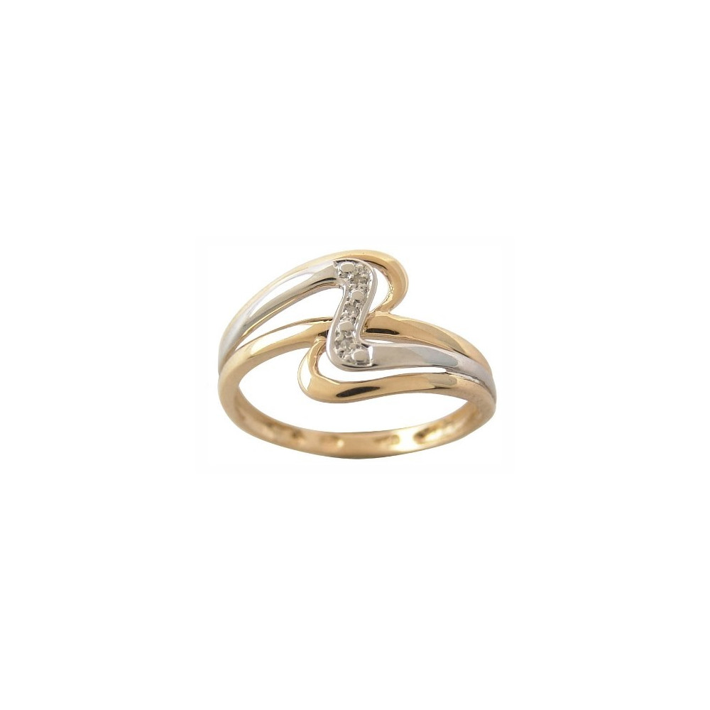 La Bague or bicolore 750/1000, diamants 0,015 carat, taille brillant by Stauffer