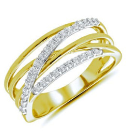 La Bague or jaune 750/1000, diamants 0,25 carat, taille brillant by Stauffer