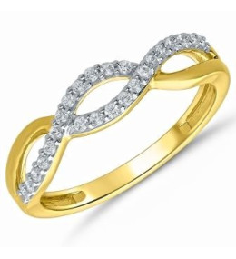 La Bague or jaune 750/1000, diamants 0,19 carat, taille brillant by Stauffer