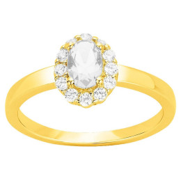 Bague Plaqué Or et 13 oxydes de zirconium by Stauffer Ref. 76100290