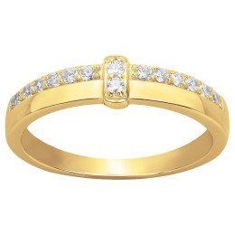 Bague Plaqué Or et 14 oxydes de zirconium by Stauffer Ref. 76100277
