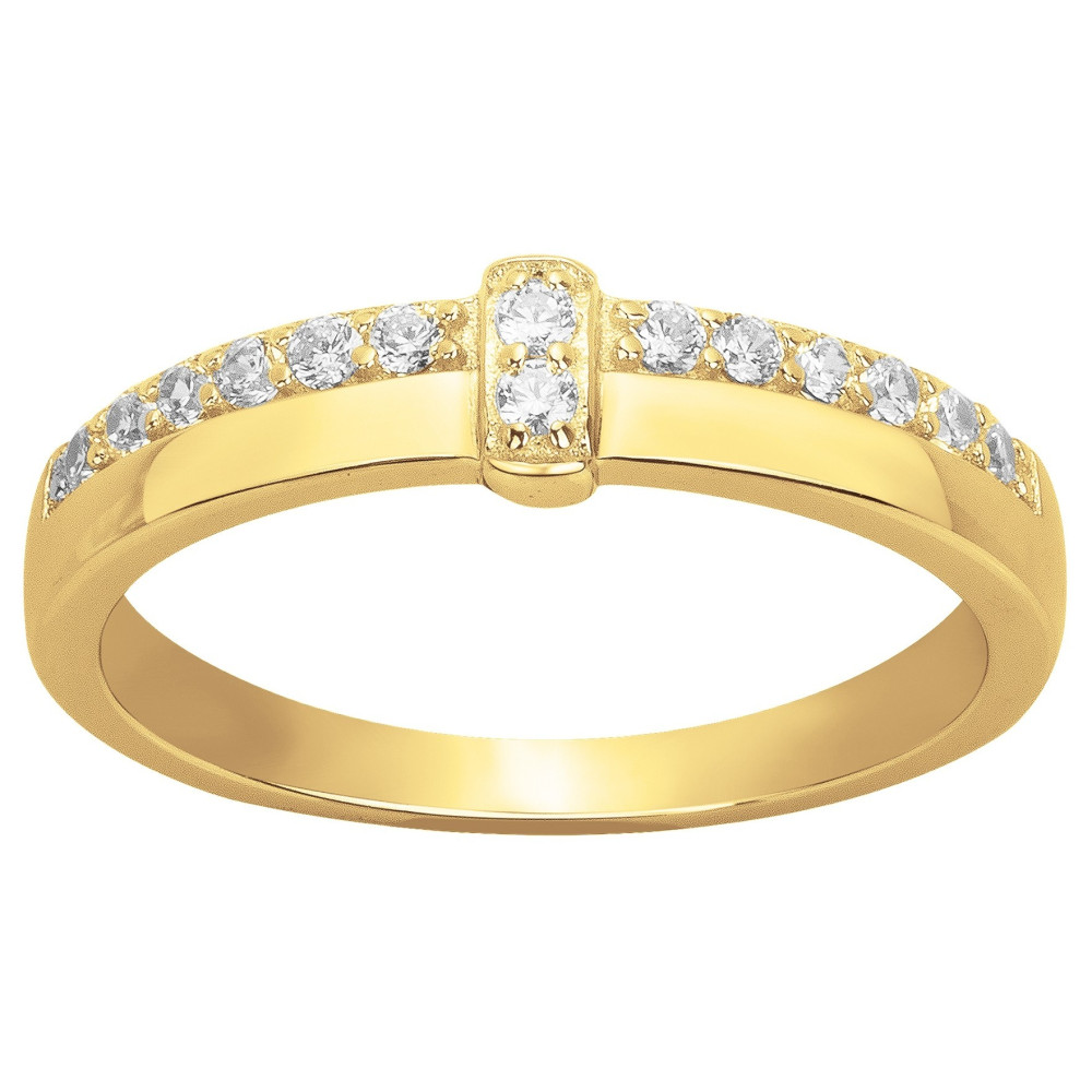 Bague Plaqué Or et 14 oxydes de zirconium by Stauffer Ref. 76100277