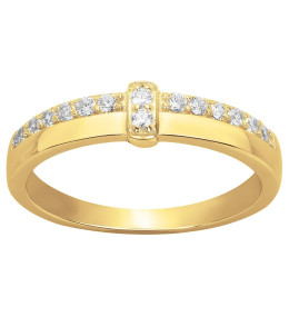 Bague Plaqué Or et 14 oxydes de zirconium by Stauffer Ref. 76100277