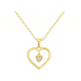 Le Collier plaqué or, forme coeur et 3 oxydes de zirconium by Stauffer