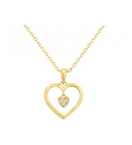 Le Collier plaqué or, forme coeur et 3 oxydes de zirconium by Stauffer