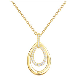 Le Collier plaqué or, forme goutte et 25 oxydes de zirconium by Stauffer
