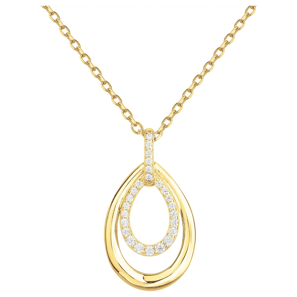 Le Collier plaqué or, forme goutte et 25 oxydes de zirconium by Stauffer