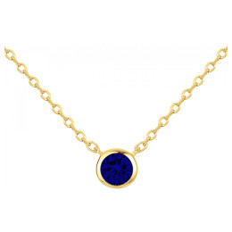 Le Collier plaqué or, serti clos avec 1 spinelle bleue by Stauffer