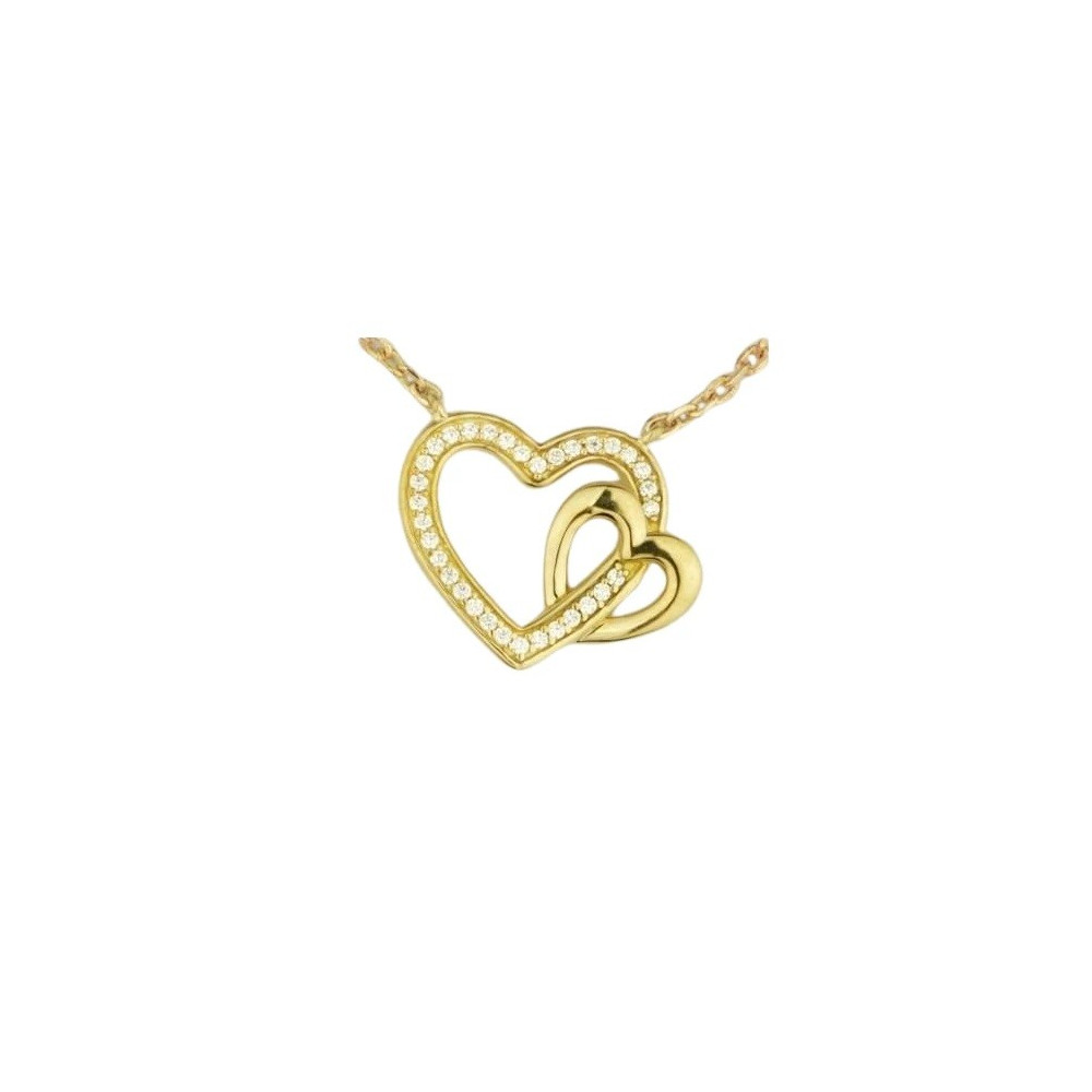 Le Collier plaqué or, forme coeurs et 33 oxydes de zirconium by Stauffer
