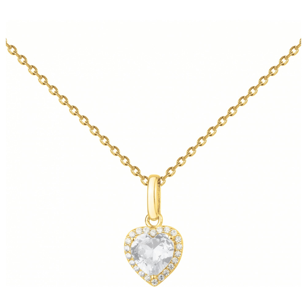 Le Collier plaqué or, forme coeur et 23 oxydes de zirconium by Stauffer