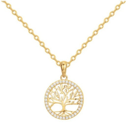 Le Collier plaqué or, motif arbre de vie et 46 oxydes de zirconium by Stauffer
