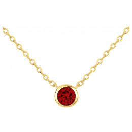 Le Collier plaqué or, serti clos avec 1 spinelle rouge by Stauffer