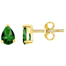 Boucles d'oreilles plaqué or avec 2 spinelles vertes by Stauffer