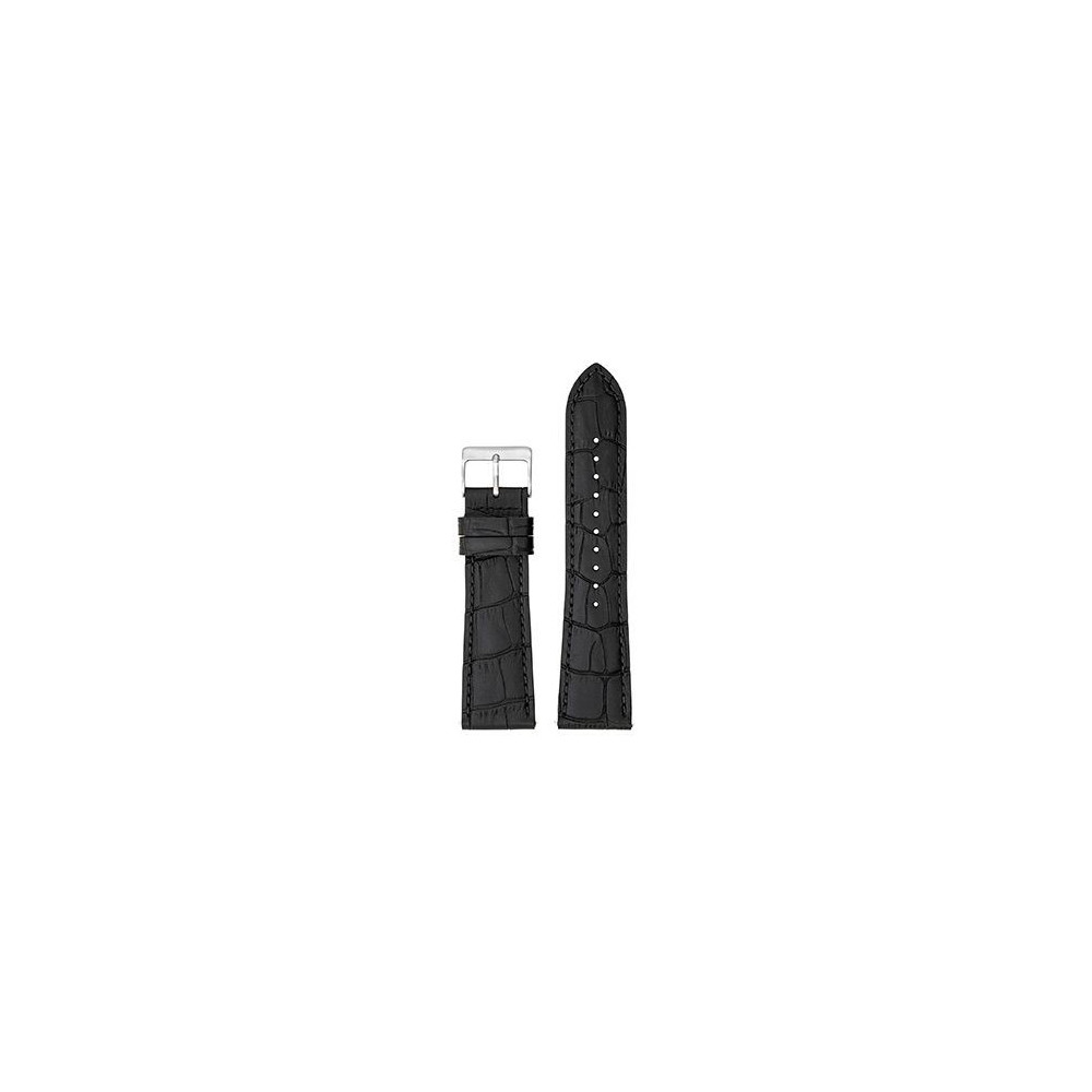 Bracelet interchangeable façon croco noir, montre femme TEKDAY Connectée 675860