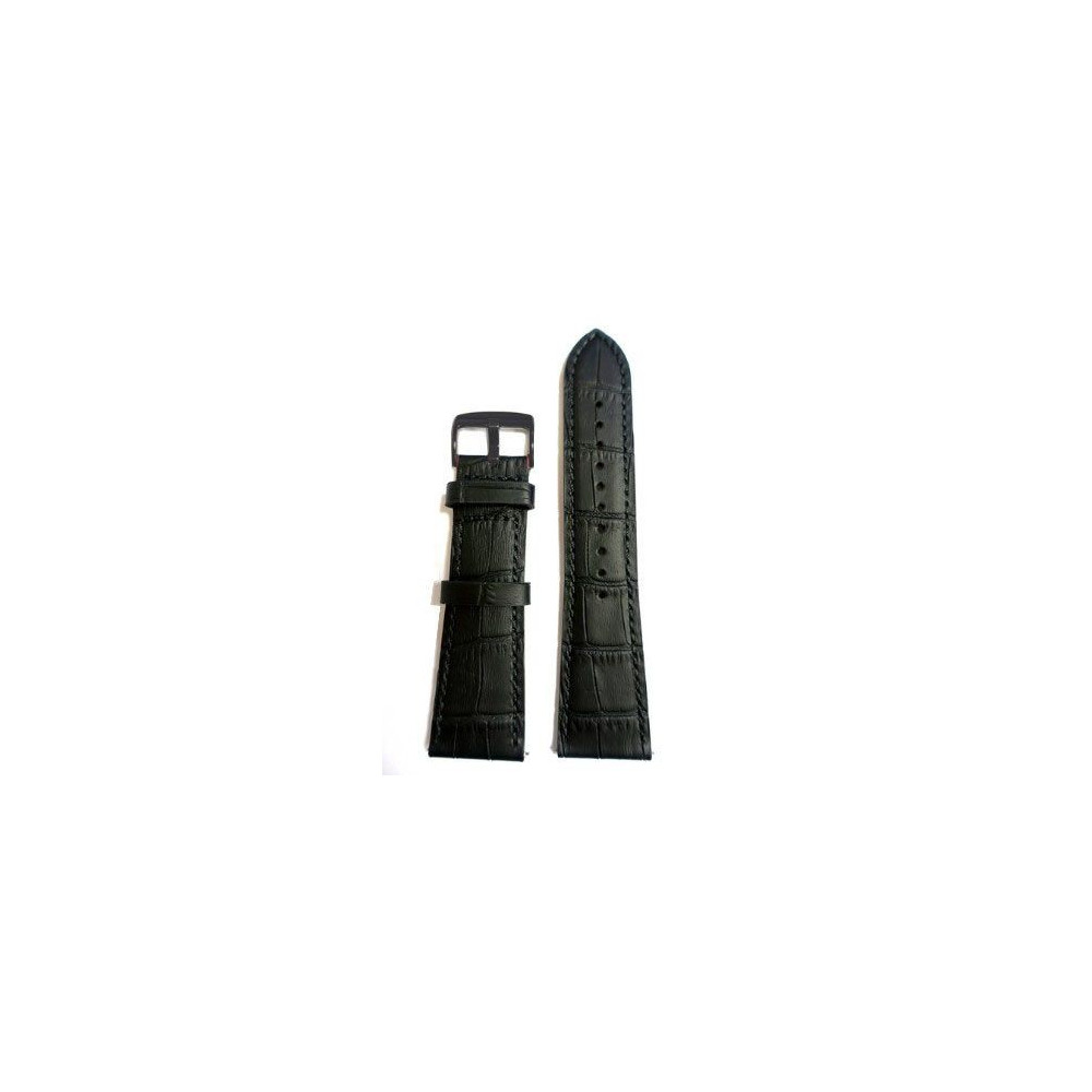 Bracelet interchangeable façon croco noir, montre femme TEKDAY Connectée 675861