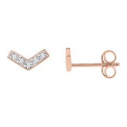 Les Boucles d'oreilles or rose 750/1000, diamants 0,04 carat, taille brillant by Stauffer