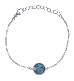 Le Bracelet acier, chrysocolle de 12 mm, Yola - IG 305