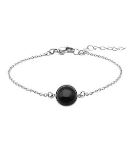 Bracelet acier, cabochon onyx de 11 mm, ODENA - IG 317